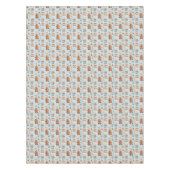 ソフトパステルブルーブラウンクリスマスジンジャーブレッドマン テーブルクロス (正面)