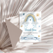 ソフトパステルブルーボホベイビーシャワーありがとう サンキューカード