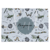 ソフトパステルブルーボホベビーバグキッズ&ベビー ラージペーパーバッグ (裏面)