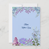 ソフトパステルブルー薄紫アジサイ1stマザーズデイ 招待状 (裏面)