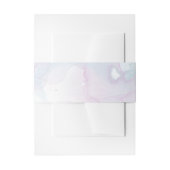 ソフトパステルブルー、薄紫、および金ゴールドアルコールインク 招待状ベリーバンド (正面例)