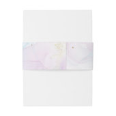 ソフトパステルブルー、薄紫、および金ゴールドアルコールインク 招待状ベリーバンド (裏面例)