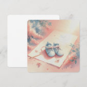 ソフトパステルベビーをテーマにした背景ブルーブティー 招待状 (正面/裏面)