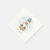 ソフトパステルベージュロケット船 スタンダードカクテルナプキン (角)