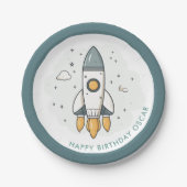 ソフトパステルベージュロケット船 ペーパープレート (正面)