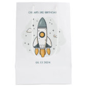 ソフトパステルベージュロケット船 ミディアムペーパーバッグ (裏面)