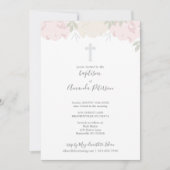 ソフトパステルペニーズクロスガールバプテスマ 招待状 (正面)