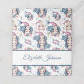 ソフトパステルマーメイドキッテンガール誕生日 プレイスカード (外部開封)