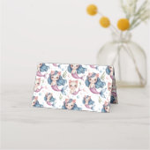 ソフトパステルマーメイドキッテンガール誕生日 プレイスカード (裏面)