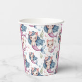 ソフトパステルマーメイドキャットガールバースデーパーティー 紙コップ (裏面)