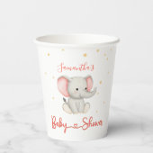 ソフトパステルミニマリスト象ベビーシャワーカップ 紙コップ (裏面)