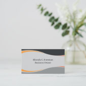 ソフトパステルミニマルストライプリストウェーブズハンドメイドライン 名刺 (スタンド正面)