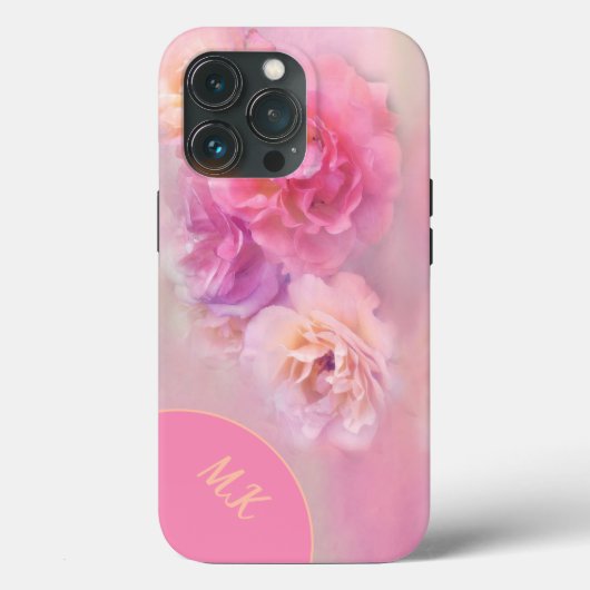 ソフトパステルモノグラムの花 Case-Mate iPhoneケース (裏面)
