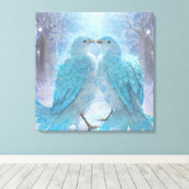 *~*ソフトパステルラブバードAP54アートウィンター キャンバスプリント (インサイチュ (ウッドフロア))