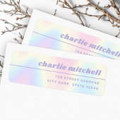 ソフトパステルレインボレトロフォントトレンディーリターン ラベル