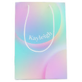 ソフトパステルレインボーグラデーションシェイプ ミディアムペーパーバッグ (正面)