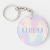 ソフトパステルレインボーネームトレンディーモダンミニマル キーホルダー (正面)