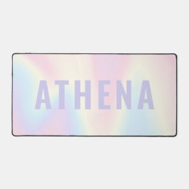 ソフトパステルレインボーネームトレンディーモダンミニマル デスクマット