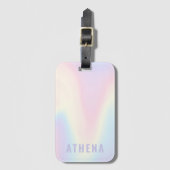 ソフトパステルレインボーネームトレンディーモダンミニマル ラゲッジタグ (正面縦)