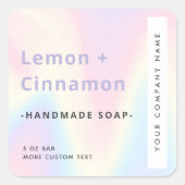 ソフトパステルレインボーモダントレンディー製品ラベル スクエアシール (正面)