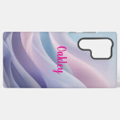 ソフトパステル抽象芸術ウェーブズドリーミー流体デザイン SAMSUNG GALAXYケース (裏面横)