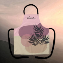 ソフトパステル抽象芸術タンピンクトロピカルエプロン