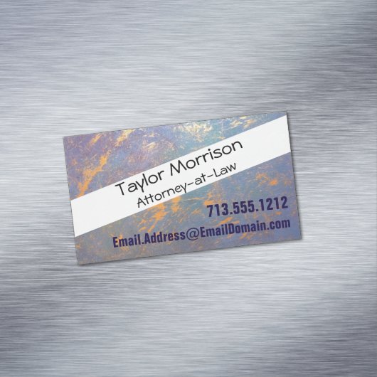 ソフトパステル抽象芸術 |金ゴールドとミュート（ばちゃばちゃ）跳ねる マグネット名刺 (インサイチュ)