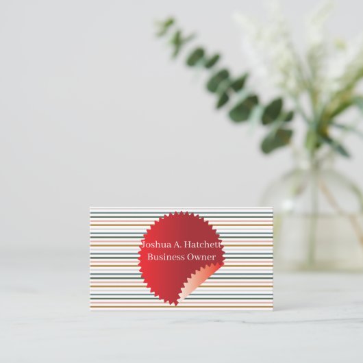 ソフトパステル数々のカラーのストライプ手作りライン 名刺 (スタンド正面)