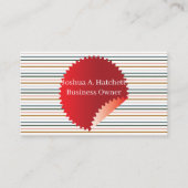 ソフトパステル数々のカラーのストライプ手作りライン 名刺 (正面)