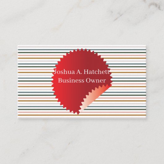 ソフトパステル数々のカラーのストライプ手作りライン 名刺