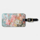 ソフトパステル春の花デザインデリケート花模様 ラゲッジタグ (正面横)