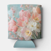 ソフトパステル春の花デザインデリケート花模様 缶クーラー (裏面)