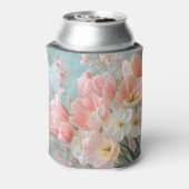 ソフトパステル春の花デザインデリケート花模様 缶クーラー (缶裏面)