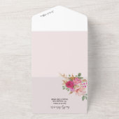 ソフトパステル春ブーケオブフラワーウォータカラー オールインワン招待状 (外側)