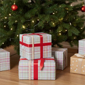 ソフトパステル格子模様ギフトラッピング紙 ラッピングペーパー