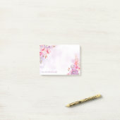 ソフトパステル水彩フローラ(名前をカスタムする) ポストイット (デスク上)