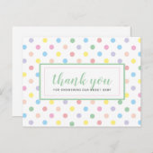 ソフトパステル水玉模様ベビーシャワーありがとう ポストカード (正面/裏面)