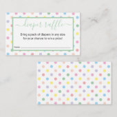 ソフトパステル水玉模様ベビーシャワーおむつラッフル エンクロージャーカード (正面/裏面)