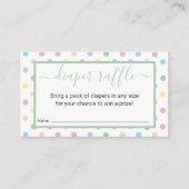 ソフトパステル水玉模様ベビーシャワーおむつラッフル エンクロージャーカード (正面)