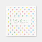 ソフトパステル水玉模様ベビーシャワー紙 スタンダードカクテルナプキン (正面)
