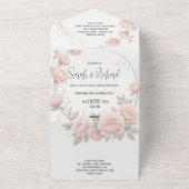 ソフトパステル紙ガーデン | ミニマル結婚フローラ オールインワン招待状 (外側)