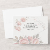 ソフトパステル紙ガーデン | ミニマル結婚フローラ オールインワン招待状 (裏面)