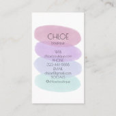 ソフトパステル絵画の抽象芸術シェイプ水色 名刺 (裏面)