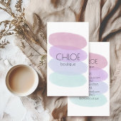 ソフトパステル絵画の抽象芸術シェイプ水色 名刺