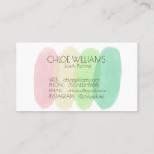 ソフトパステル絵画ズ抽象芸術ブラシ水彩 名刺 (裏面)