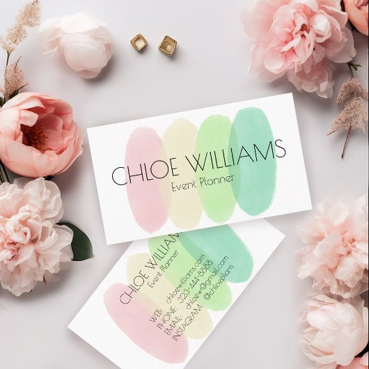 ソフトパステル絵画ズ抽象芸術ブラシ水彩 名刺