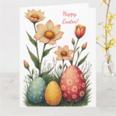 ソフトパステル色のイースターカード カード (黄色い花)