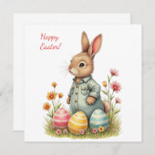 ソフトパステル色のイースターカード シーズンカード (正面/裏面)