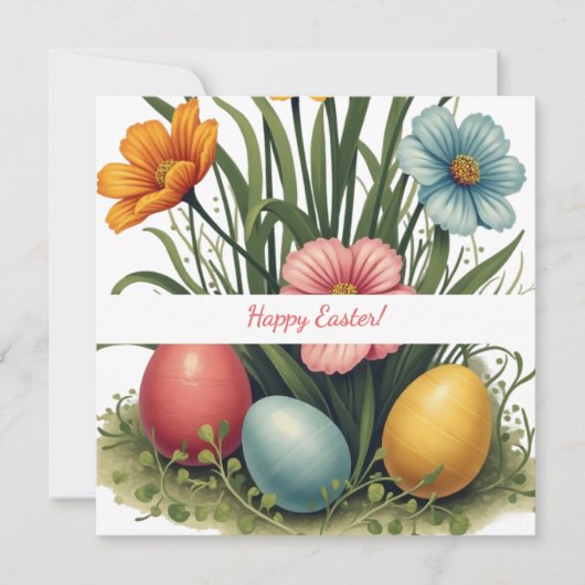ソフトパステル色のイースターカード シーズンカード (正面)