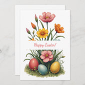 ソフトパステル色のイースターカード シーズンカード (正面/裏面)